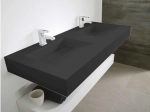 Plan vasque Design, sur mesure, Largeur 120 à 200 cm x Profondeur 40 à 60 cm, résine minérale de couleurs ACRYSTONE® Finition lisse, Livraison Offerte et Rapide.